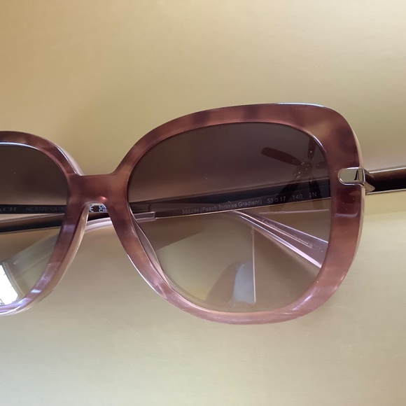 Coach 55mm Gradient Square Sunglasses Peach Tortoise - Picture 11 of 16